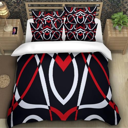 Housse de couette effet 3D minimaliste avec fermeture éclair lit king 240x220