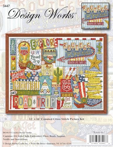 Image of DESIGN WORKS Route 66 Counted Cross Stitch Kit
