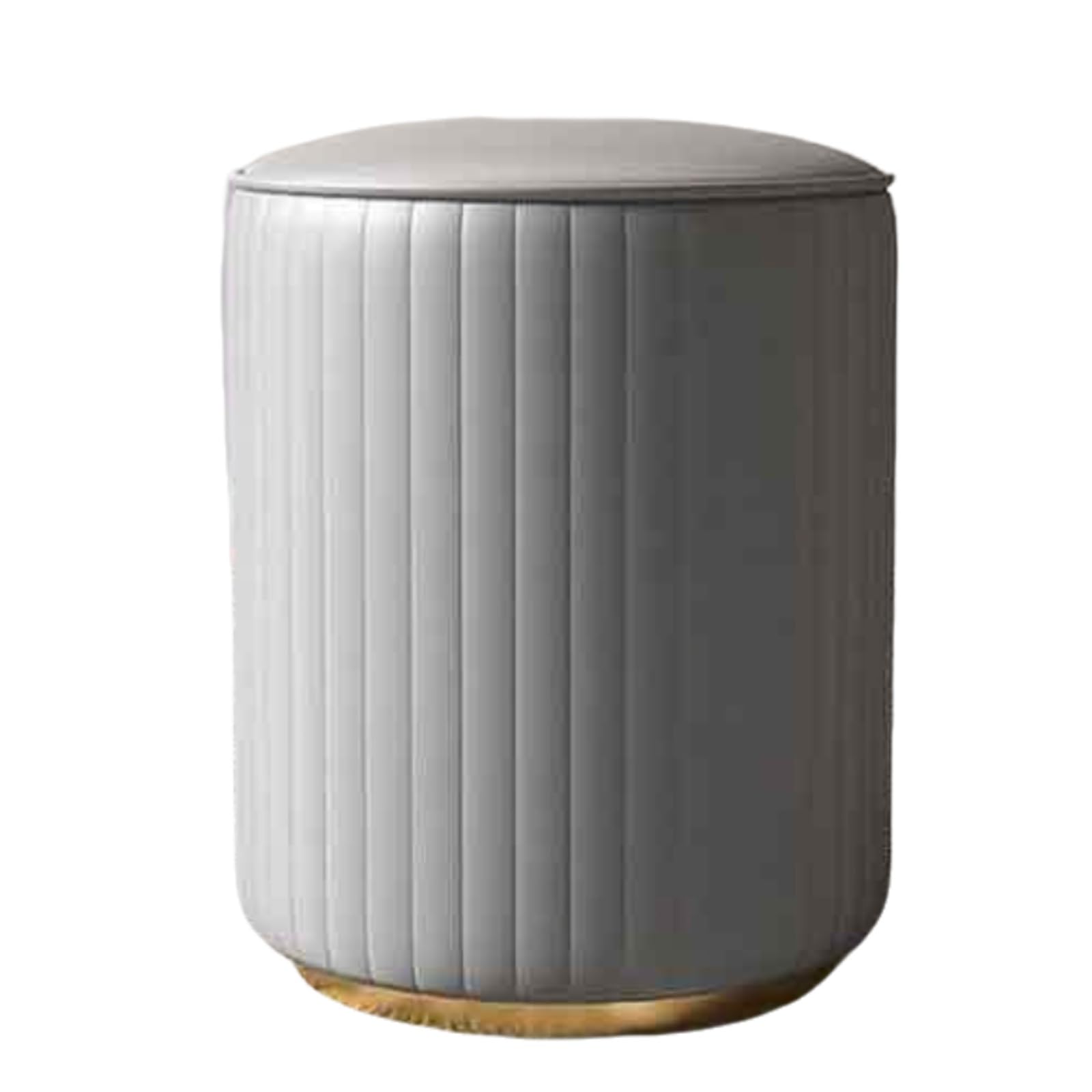 Taburete De Tocador Redondo, Taburetes De Tocador De PU Modernos Y Sencillos con Tapizado, Silla De Tocador for Tocador, Baño, Dormitorio(Gris)