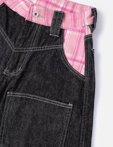 Aelfric Eden Plaid Baggy Barrel Jeans Wide Leg Pants for Women Men Casual Lantern Unisex Streetwear Y2K Loose Denim Jeans3