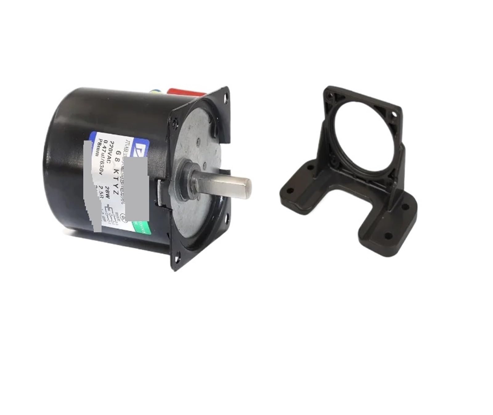 HYRBNSDLK Synchronous Motor 100KG 28W 68KTYZ 220 AC Permanent Magnet with Bracket CW/CCW Metal Geared Slow Speed 2.5 to 80RPM(2.5rpm with bracket)