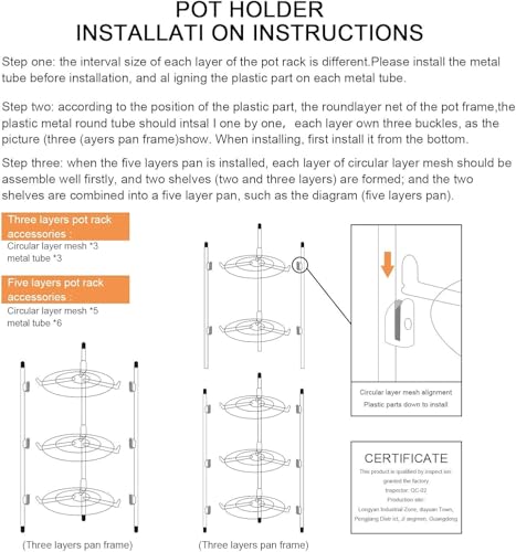 HYGRAD® 5 Tier Large Pots & Pans Storage Rack Kitchen Wire Shelving Organiser Cookware Organising Stand Storage Unit - Image 8