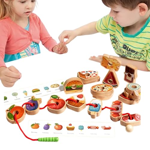 Jeu d'enfilage pour tout-petits filles garçons perles à lacer