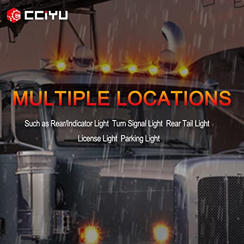 Cciyu 1X 17Led Amber Top Roof Running Bulbs Clear Lens Torpedo Marker Lamp Amber Led Replacement Fit For Heavy Duty Trucks For Kenworth For Peterbilt For Freightliner Mack Upper Roof Cab Light #TOP1