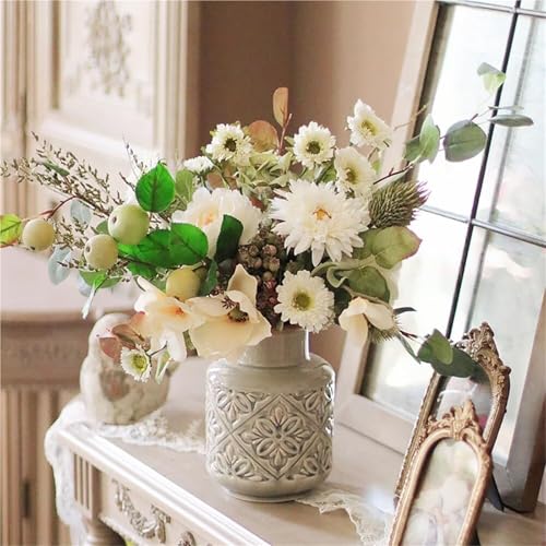 Vase rétro à glaçure craquelée et gaufrée pour décoration de maison - 8