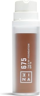 3INA MAKEUP - The 3 in 1 Foundation 675 - Base de Maquillaje Marron oscuro con Subtono Amarillo - Base 3 en 1 con Primer y Corrector - Base Maquillaje con SPF 15 y Vitamina C - Vegan - Cruelty Free