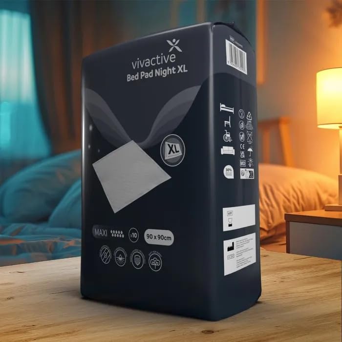 Vivactive Lot de 10 alèses de lit Night Maxi XL 90 x 90 cm (3000 ml)
