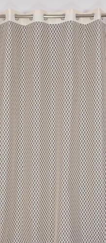 Image of HOME UTSAV Premium Sheer Net Curtain for Long Door 10 Feet | Transparent Net Fabric with Geometric Design | Pack of 1, Cream