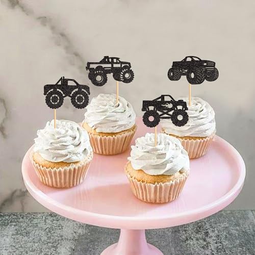 Ercadio 24 Pcs Truck Car Cupcake Toppers Picks Truck Car Cake Decorations For Truck Car Theme Birthday Supplies For Kids Birthday Baby Shower Party Decorations thumb #2