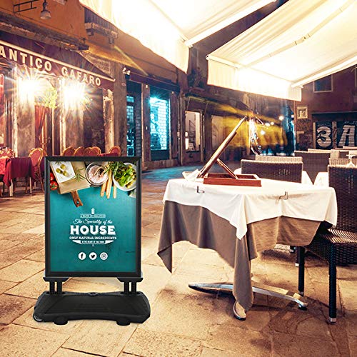 WindPro® Plakatständer Slim DIN A0 | Aufsteller A0 mit befüllbarem Wassertank | Werbeaufsteller Aussen mit robusten Stahlfedern | Werbung Ständer in schwarz