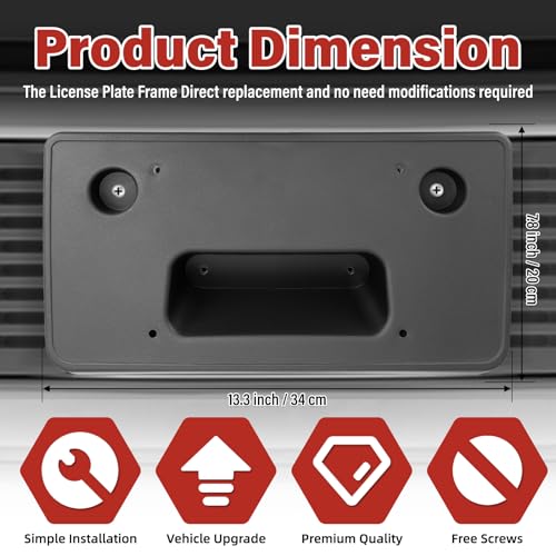Image of License Plate Bracket Accessories for Chevrolet Colorado 2015-2020,for GMC Canyon 2015-2020 (Exclude ZR2) Front Bumper License Plate Holder Replacement Frame Black Mount