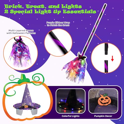 Disfraz de bruja para niñas 6-7 años con luces miniatura 3