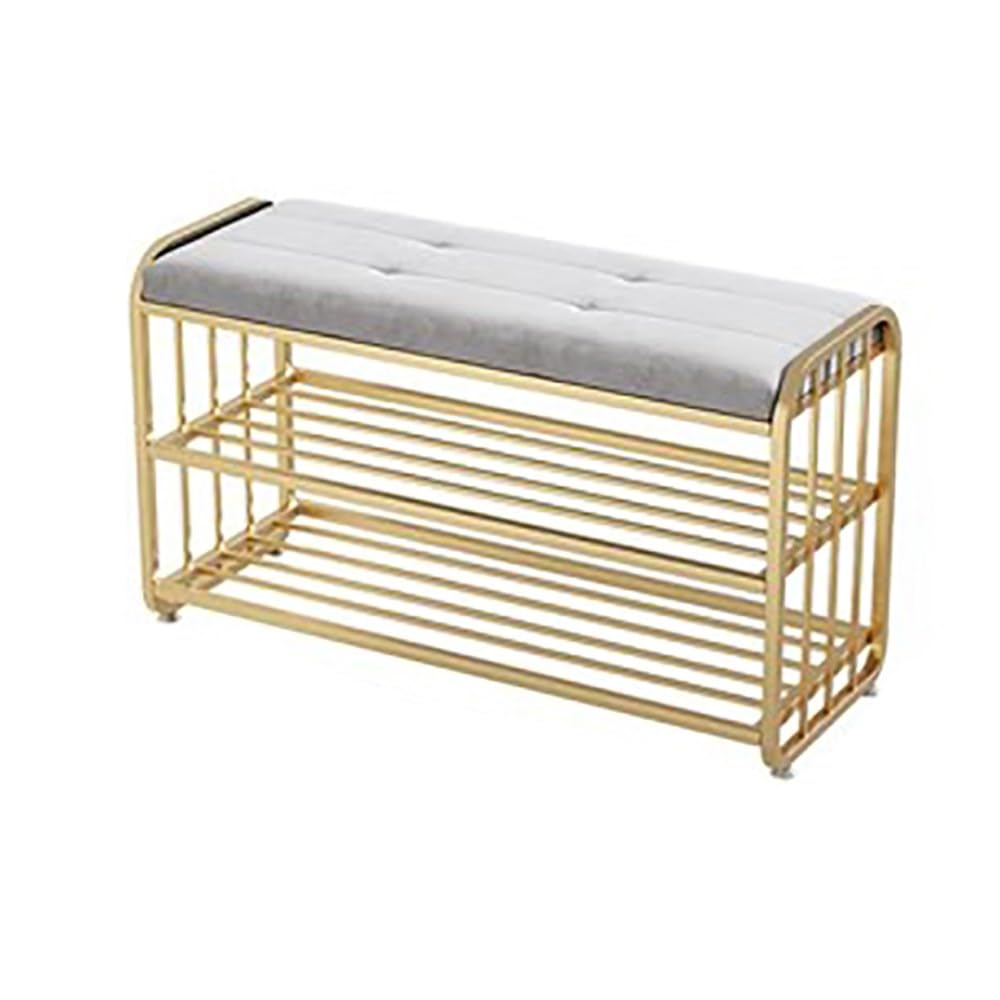 LWJSOCP Industrial Style Shoe Storage Bench with Cushion Entryway Hallway Bench for Living Room Bedroom Closet 30/60/80/100CM Holds up to 100 kg