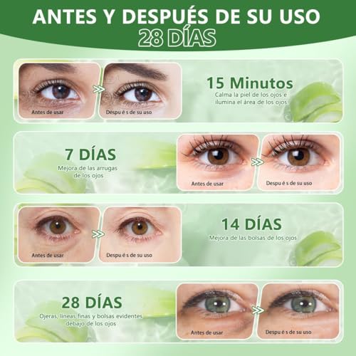 60 Parches Ojos Bolsas y Ojeras,Eye Patches,Hidratante de Larga Duración,Atenuar Las Ojeras y Las Bolsas De Los Ojos y Mejorar Las LíNeas Finas,Aliviar La Fatiga y Reafirmar La Piel - imagen 4