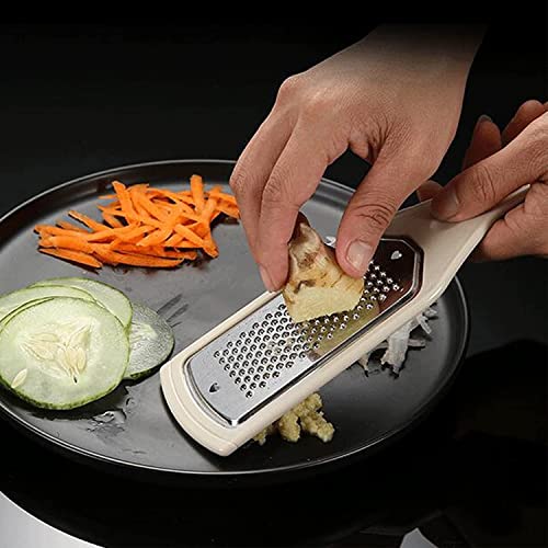 Image of Stainless Steel Kitchen Grater Set (Pack of 4) | Flat Handheld Graters with Hanging Hole | Vegetable, Fruit, Cheese, Ginger, Garlic & Nutmeg Zester Shredder for Kitchen & Cooking Use - Silver