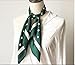Persmileful Women's Fashion Soft Large Satin Square Chiffon Polyester Scarf Set Head Neck Multiuse Solid Colors Available (Dark green spots)