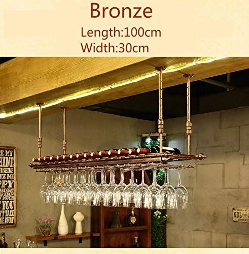 JHGJBJ 100x30cm Vino Rack de Hogares Soporte Ajustable Colgando Europeo del Vino en Rack Barra de la decoración (Color : B)