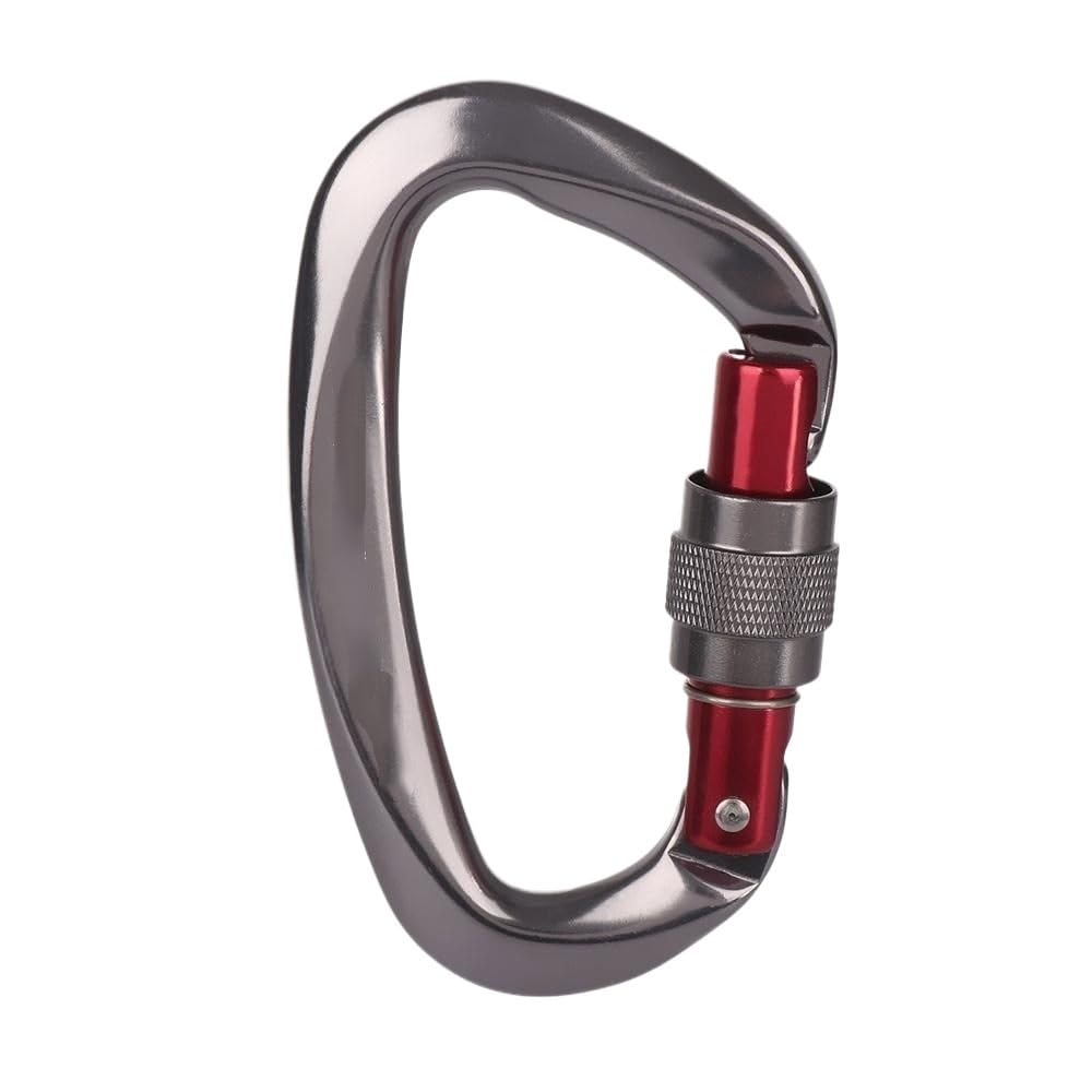 D-Form Zubehör Karabiner Sicherheit Bergsteigen Karabiner Schutzausrüstung Klettern Schlüsselhaken Karabiner(Grey 25kn)