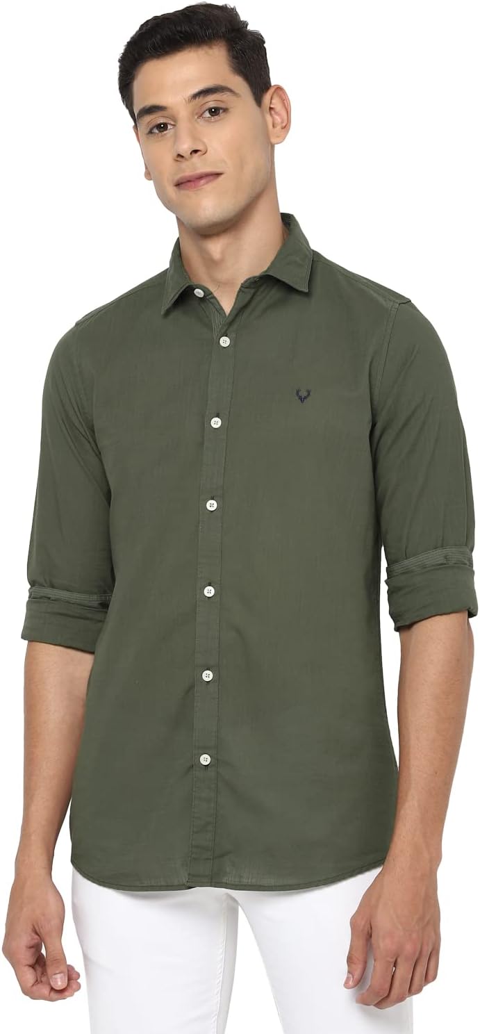 Allen Solly Mens Cotton Casual Shirt | Regular Collar | Soft Breathable Fabric | Everyday Smart Casual Wear