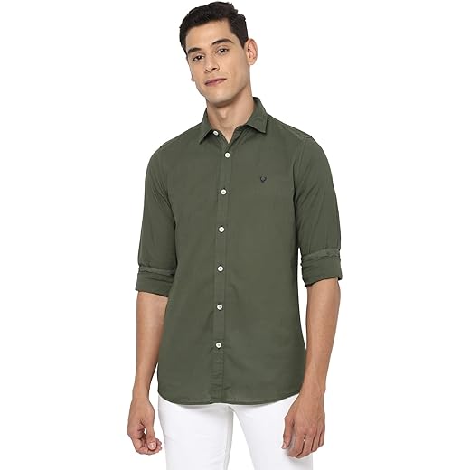 Allen Solly Men Cotton Plain Slim Fit Shirt