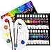 Produktbild ZOYJITU 28 Stück Acrylfarben Set, 24 Tuben á 12 ml Acryl Farbe, Perfekt für Leinwand, Steine ,Holz, Stoff,Acrylfarben Ungiftige für Ton im Set für Anfänger, Künstler