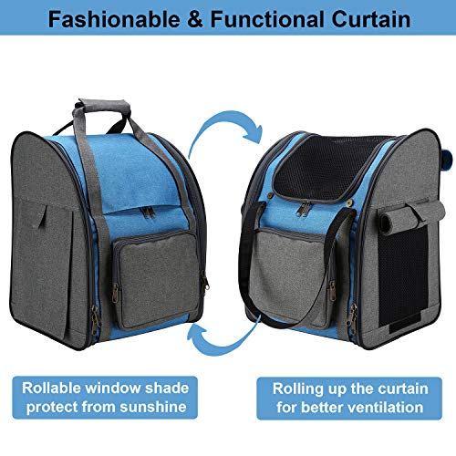 HAPPY HACHI Tragbare Haustier Tragetasche Atmungsaktiv Katze Rucksack für Reise Outdoor mit Verstellbare Gepolsterte Schulterriemen für Hunde Katze kleine Tiere - Image 6