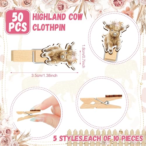 Image of Patelai 321 Pcs Highland Cow Baby Shower Decorations Games 5 Set Boho Holy Cow Baby Shower Decorations Bingo Games Don't Say Clothespin for We're Having Boho Gender Reveal Party Supplies