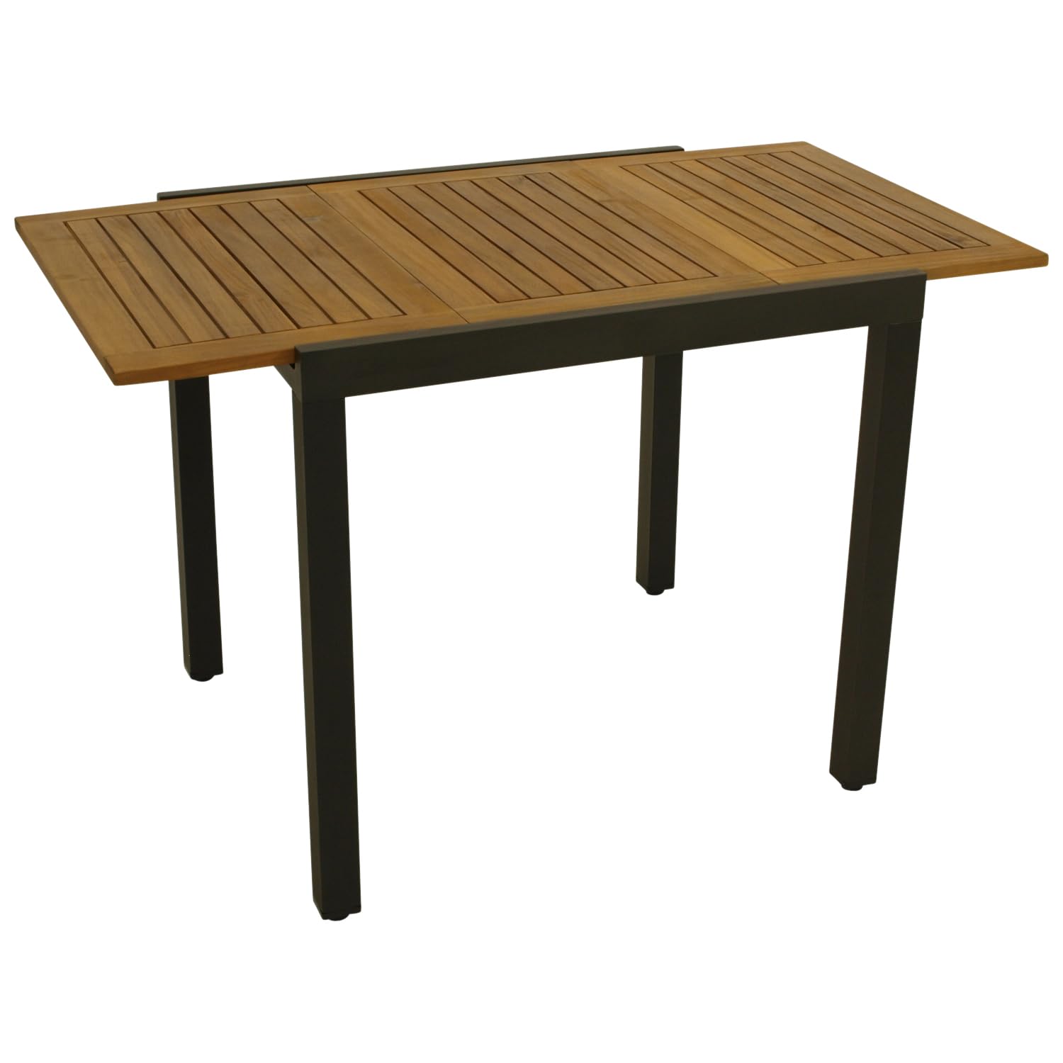 DEGAMO Gartentisch Balkontisch Vicenza aus Akazienholz und Aluminium, Ausziehbar 80/120x70cm, Anthrazit, FSC-Zertifiziert
