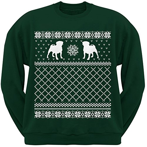 Sweat vert Carlin de Noël à col rond, idéal pour vos soirées festives en famille