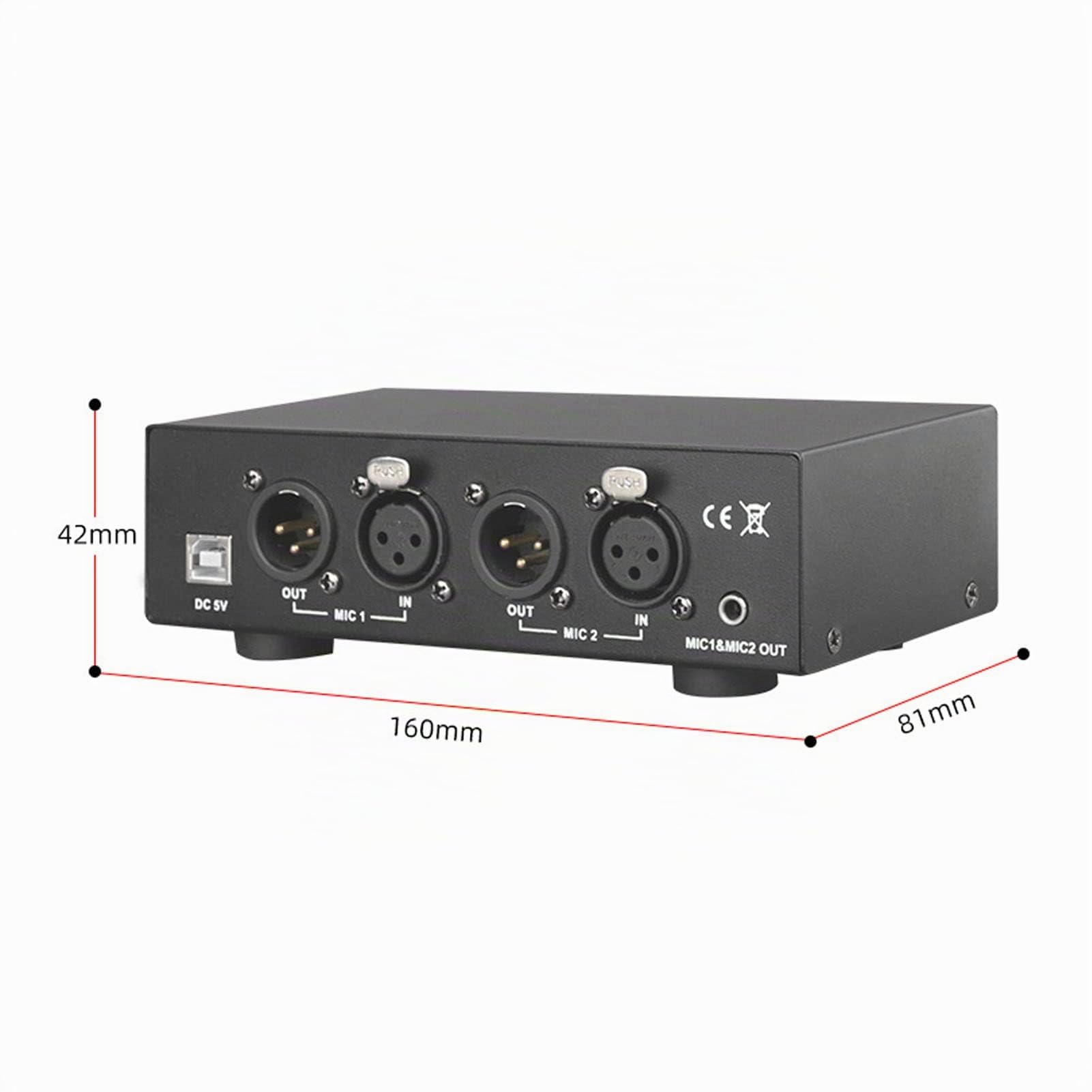 Alimentazione , Alimentazione a 2 Canali 48 V con Cavo XLR, Alimentatore Universale per Apparecchiature di Registrazione Musicale, Filtro Passa-basso