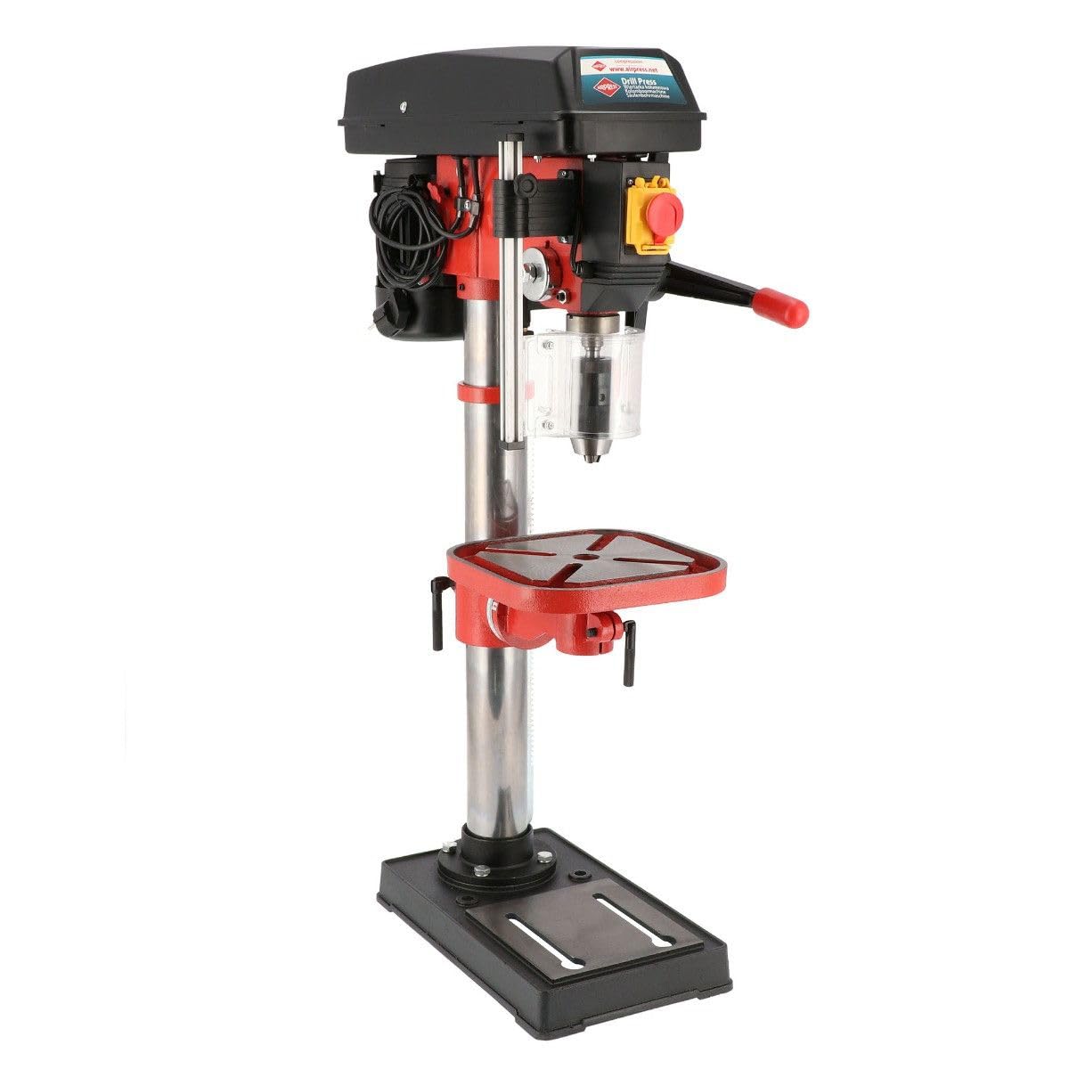 Airpress - Taladro de Columna 16-980 | 550 W | 16 Velocidades | Broca hasta 16 mm | Mesa Inclinable 45° | Taladro de Banco Profesional