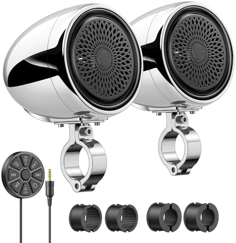 Ehaho 4" Motorcycle Speakers Bluetooth, Waterproof Motorcycle Han...