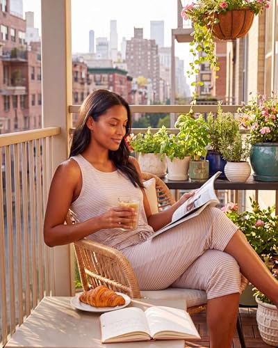 Image of Real Essentials 2 Pack: Women's Tank Top & Capri Pajama Set - Super-Soft Sleeveless Summer Loungewear (Plus Size Available)