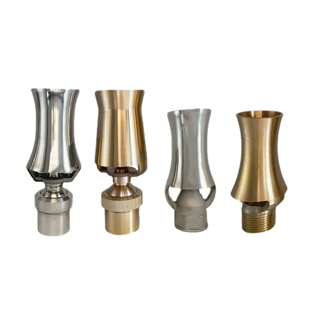 Drincoshow Brass and SS304 Fountain Nozzle Heads Adjustable Water Spray Nozzle for Garden Water Fountains and Ponds (SS304 3/4" Adjustable)