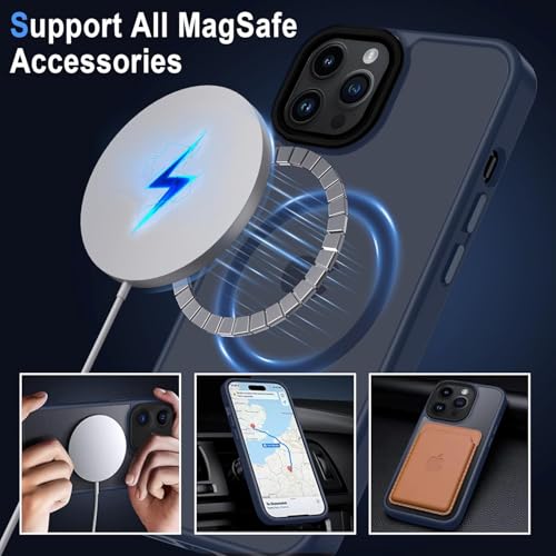 Image of iPhone 13 pro Magsafe Hard Back Case | Matte Design & 360 Protection | Military-Grade Apple iPhone 13 pro Cover | Strong Magnet Back - Blue