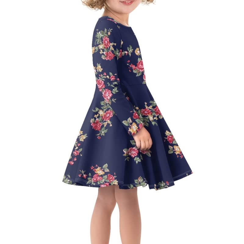 AmzPrint Stars Planets Universe Print Girls Dance Class Ballet Dres Long Sleeve A-Line Black Mini Ballet Dress for Girls 7-84