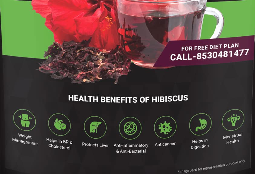 Image of Green Sun Hibiscus Tea 30 Bags Pack with Health Benefits which may Weight Management, Liver, Lower Blood and Colestrol, Digestion and Menstrual Health