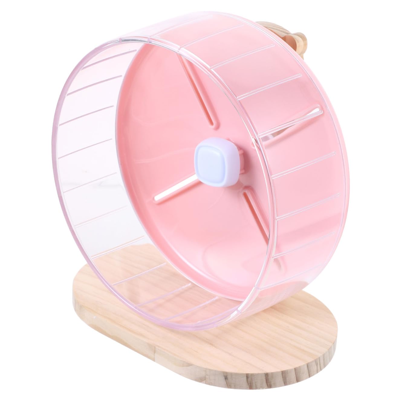 Rueda Silenciosa para Jaula de Hámster y Erizo con Soporte de Madera Juguete de Ejercicio para Pequeños Roedores como Chinchillas y Ratones