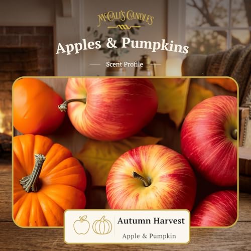 Image of McCall's Candles | Apples & Pumpkins | Scented Wax Melt | Crisp Apple, Harvest Pumpkin, Warm Spices & Cedarwood | 6-Piece Break-Apart Bar | 12-24 Hours Per Wedge | Poured in the USA | 5.5 oz