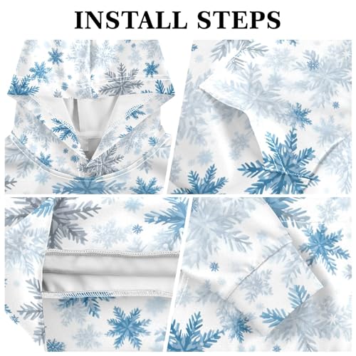 Kids Hoodies Sweaters Christmas Xmas Snowflake Hooded Sweatshirts with Big Pockets for Boys Girls B04004023