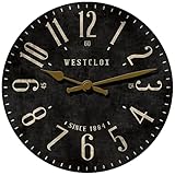 Westclox Vintage Analog Black MDF Quartz Accurate 15.5' Wall Clock