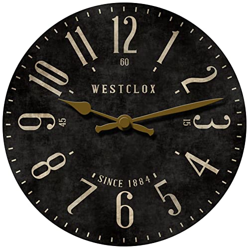 Westclox Vintage Analog Black MDF Quartz Accurate 15.5 Wall Clock