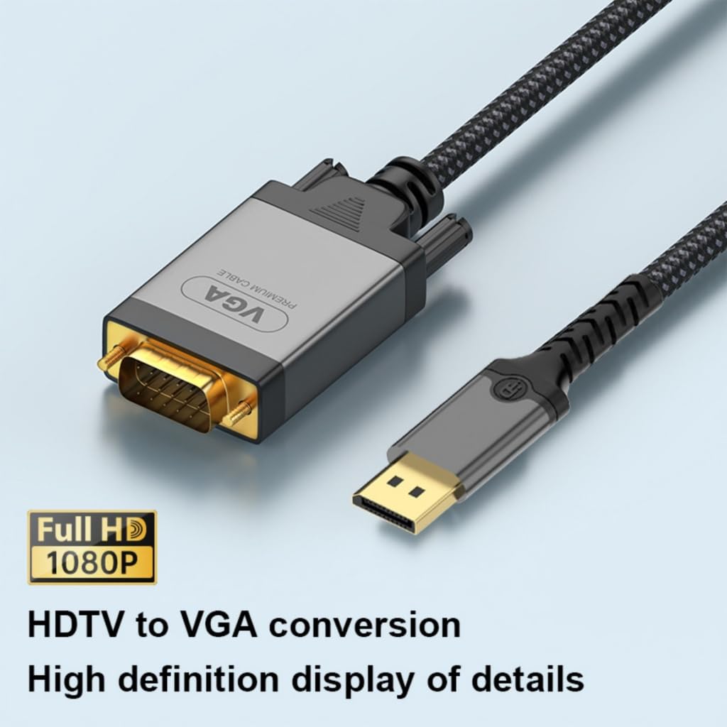 1080P to VGA Conversion Cable 1920x1080 200CM Length for Notebook to Screen Connection Various Display