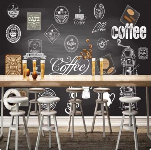 Papier peint 3d café restaurant pour rénover le mur d'un snack bar ou bistrot