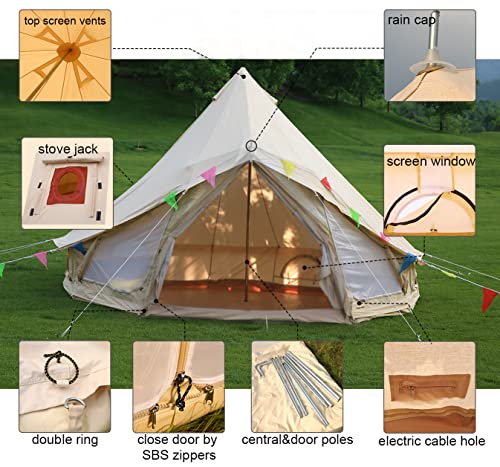 Carpa Bell de algodón para 6 personas 4 estaciones miniatura 2