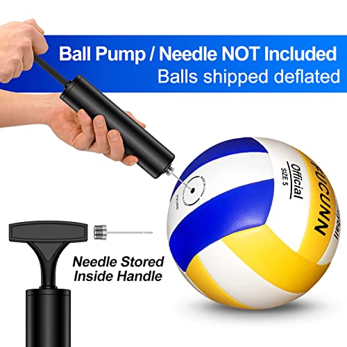 Fucunn Volleyball Official Size 5,Soft Indoor Outdoor Volleyballs For Beginner,2.7Mm Pu Leather,Training Volleyball For Kids,Teenager - Blue Yellow White #TOP4