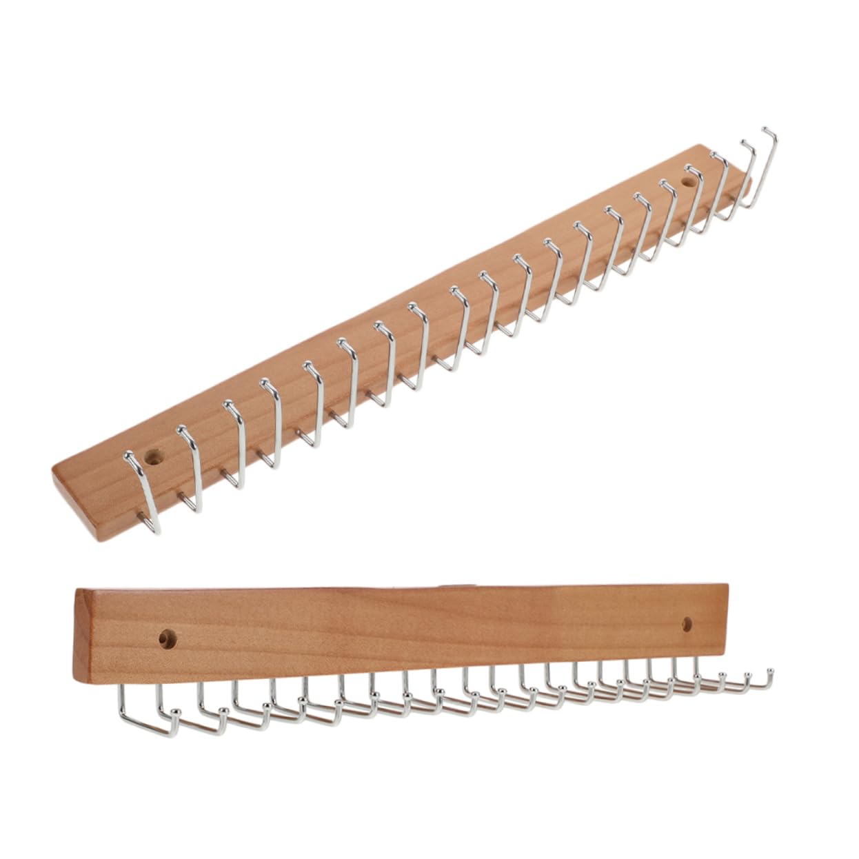 Perchero de Pared de Madera 2 Piezas para Corbatas y Cinturones