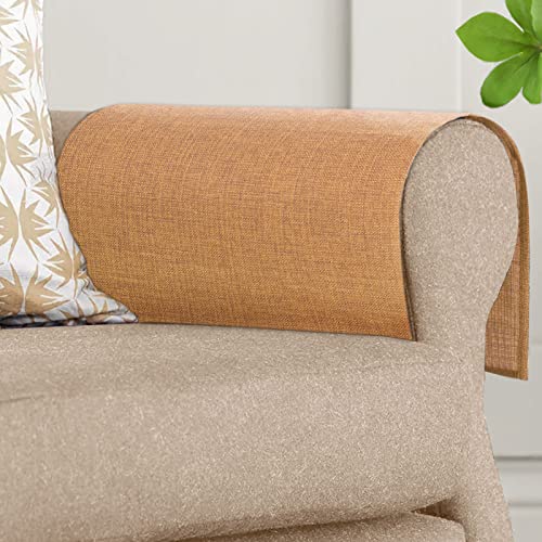 Joywell Thick Linen Armrest Protector Cover For Recliner Anti-Slip Armchair Slipcover For Living Room Couch Loveseat Sofa Arm Protector For Pets, Cats, Set Of 2, Orange Ochre #TOP6