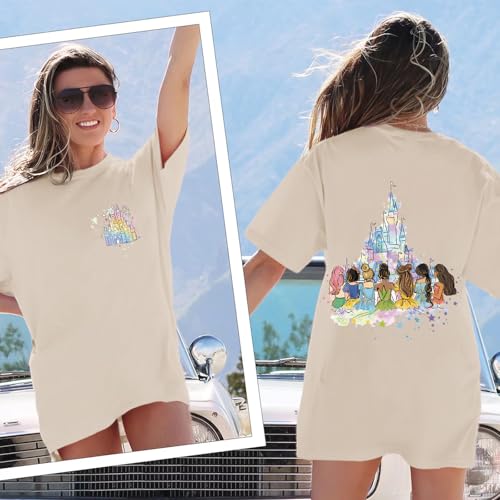 Magic Kingdom Shirt for Women Oversized Princess Tshirts Fairy Story Tee Castle Graphic Tops Family Vacation Outfits2
