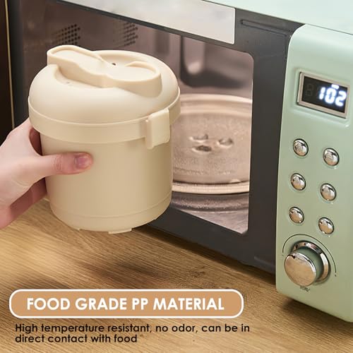 Microwave Rice Cooker Makes, Microwave Steamer with Rice Scoop Pasta Cooker with Strainer Grain Cooker Steamer Lid, Dish BPA Free Dishwasher Safe, Cooks Up to 8 Cups - Image 4
